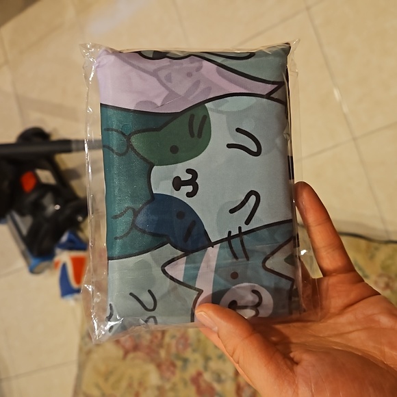 Cute uwu cat animal feline large reusable tote storage bag - Picture 2 of 2